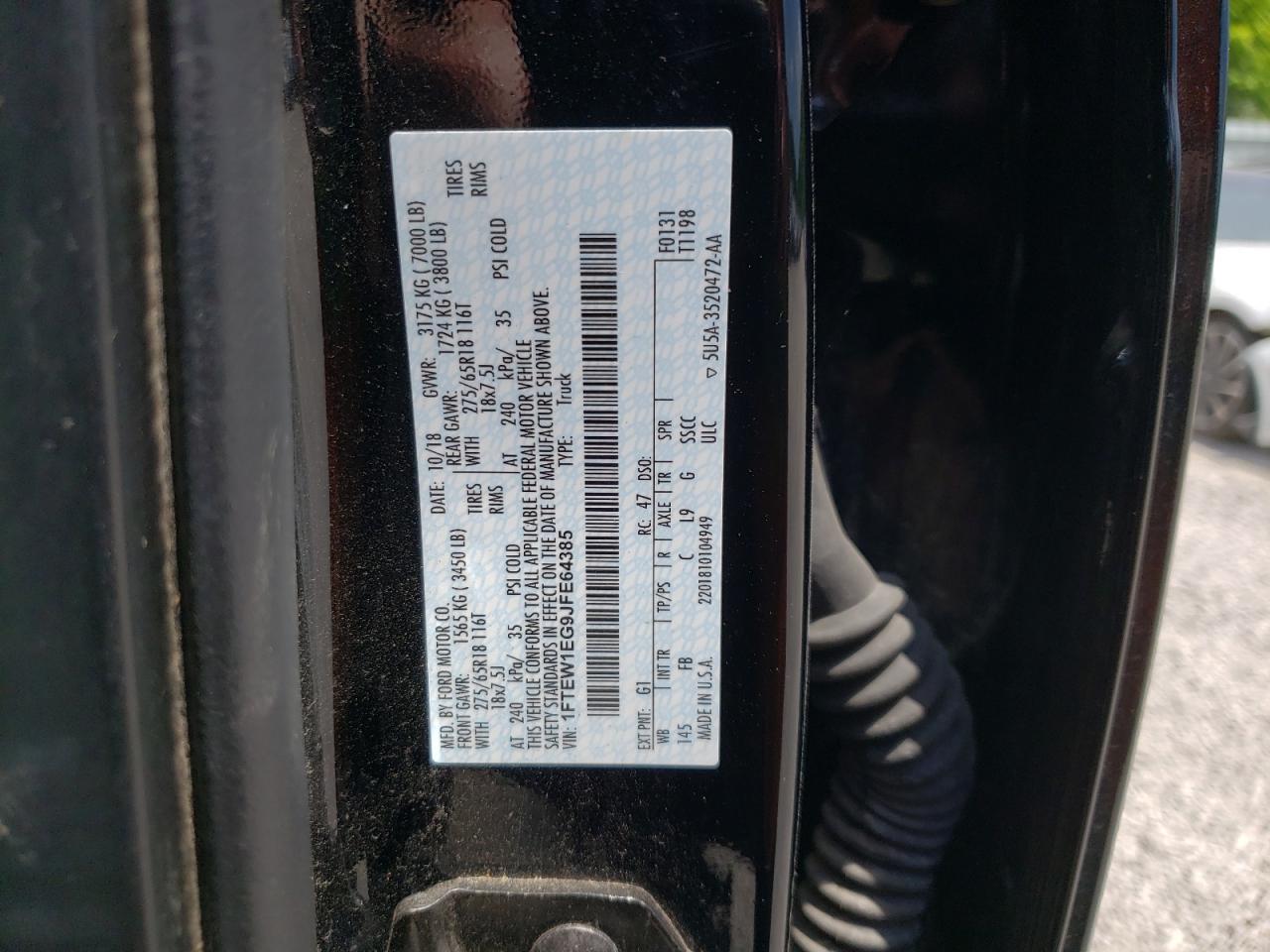 1FTEW1EG9JFE64385 2018 Ford F150 Supercrew