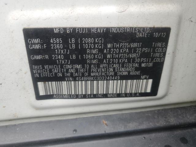 2013 Subaru Outback 2.5I Limited VIN: 4S4BRBKC3D3240449 Lot: 53579444