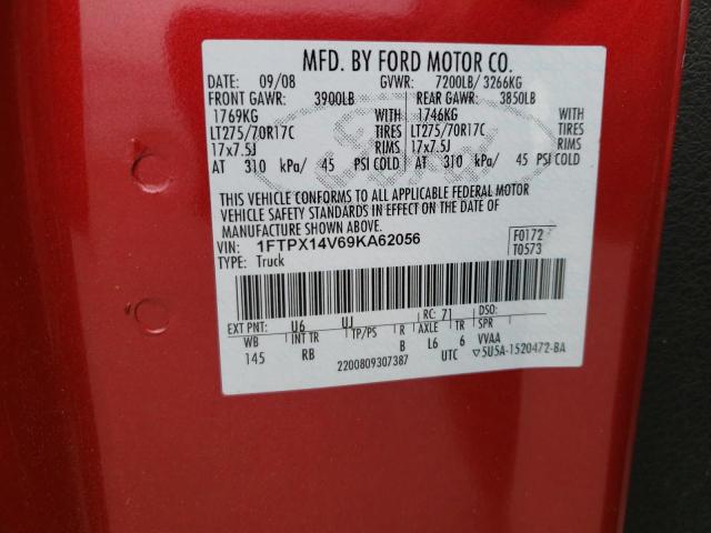 2009 Ford F150 Super Cab VIN: 1FTPX14V69KA62056 Lot: 49244934