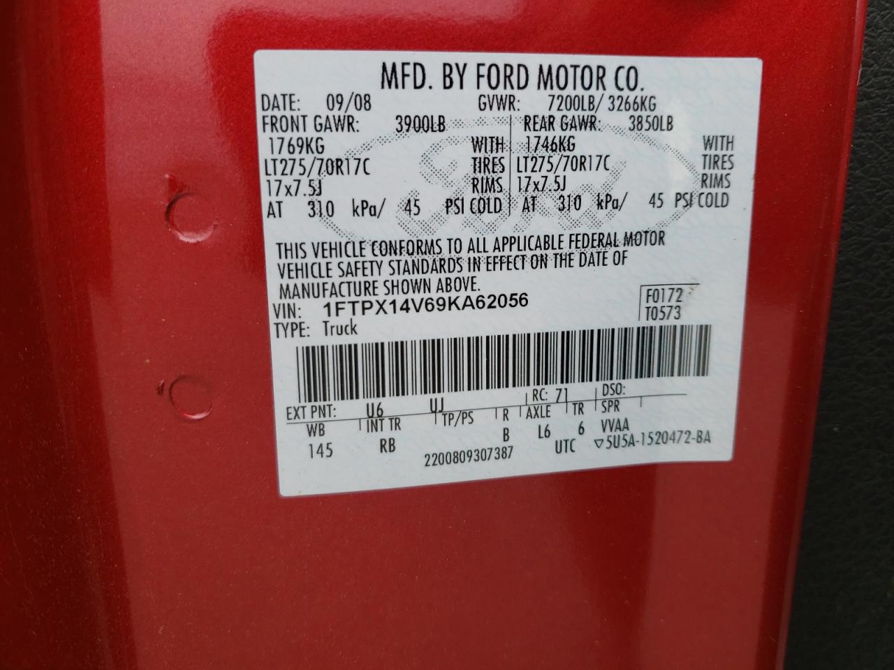 1FTPX14V69KA62056 2009 Ford F150 Super Cab