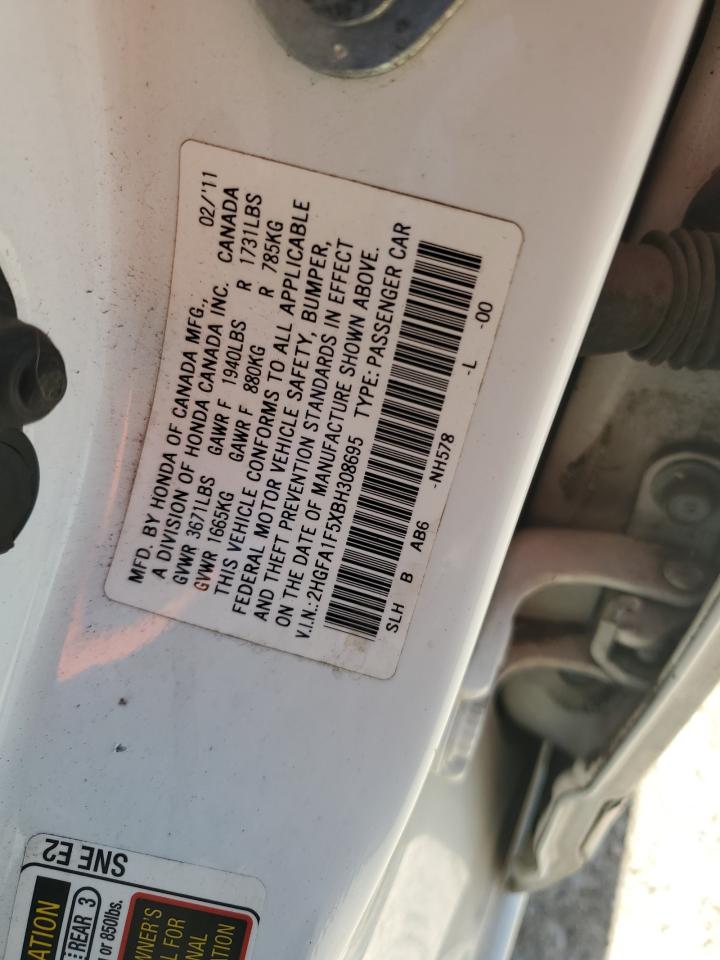 2HGFA1F5XBH308695 2011 Honda Civic Lx