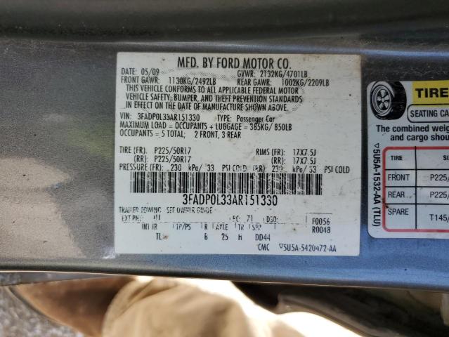 2010 Ford Fusion Hybrid VIN: 3FADP0L33AR151330 Lot: 52889204