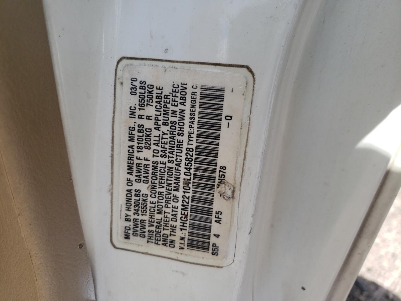 1HGEM22104L045828 2004 Honda Civic Dx Vp