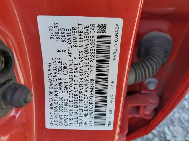 2HGFC2E8XLH545460 2020 HONDA CIVIC - Image 12