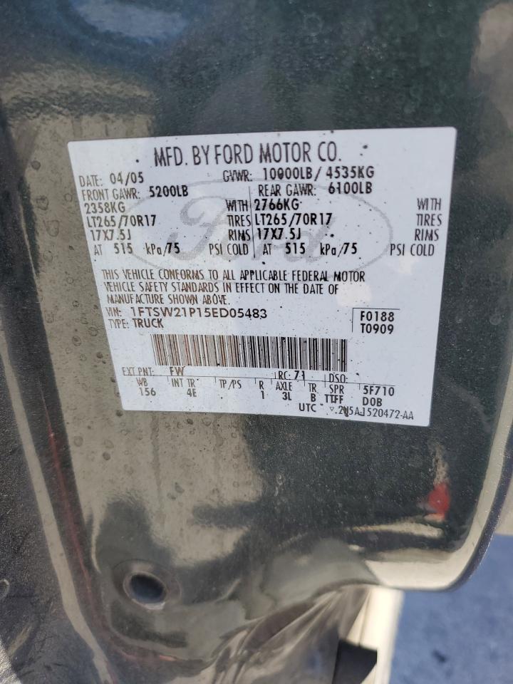 1FTSW21P15ED05483 2005 Ford F250 Super Duty