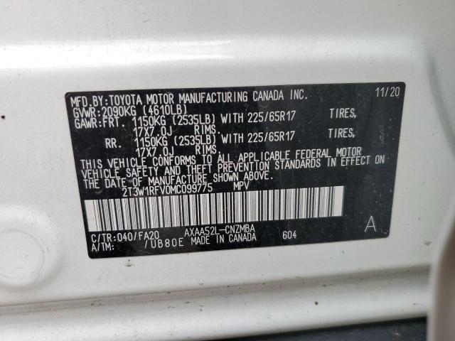 2021 Toyota Rav4 Xle VIN: 2T3W1RFV0MC099775 Lot: 55866604