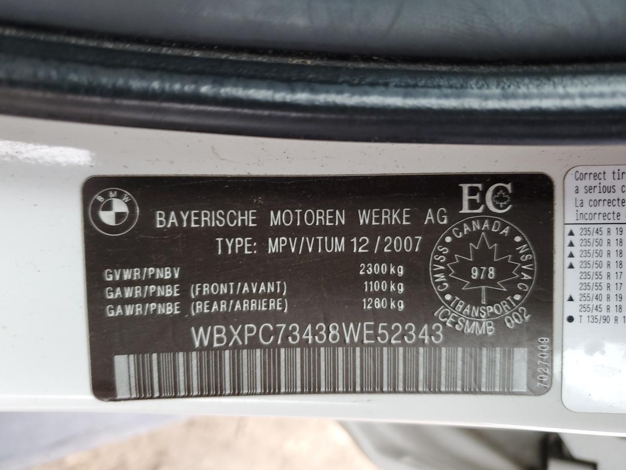 WBXPC73438WE52343 2008 BMW X3 3.0I