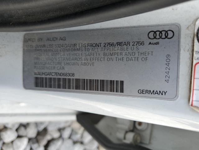 2014 Audi A6 Prestige VIN: WAUHGAFC7EN068308 Lot: 56121604