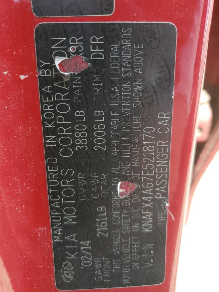 KNAFX4A67E5218170 2014 Kia Forte Lx
