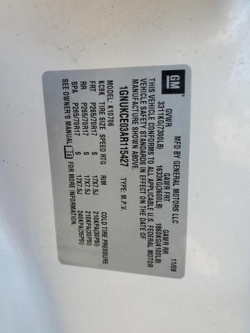 2010 Chevrolet Tahoe K1500 Ltz VIN: 1GNUKCE03AR115427 Lot: 53068624