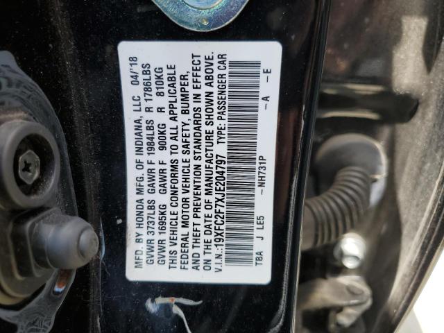 2018 Honda Civic Ex VIN: 19XFC2F7XJE204797 Lot: 54742254