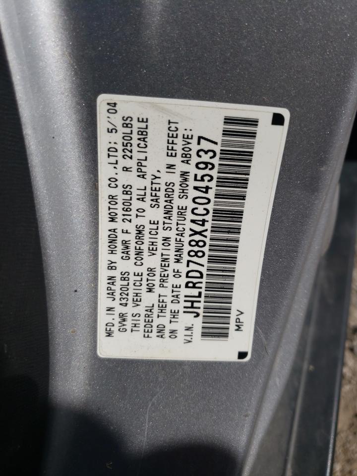 JHLRD788X4C045937 2004 Honda Cr-V Ex