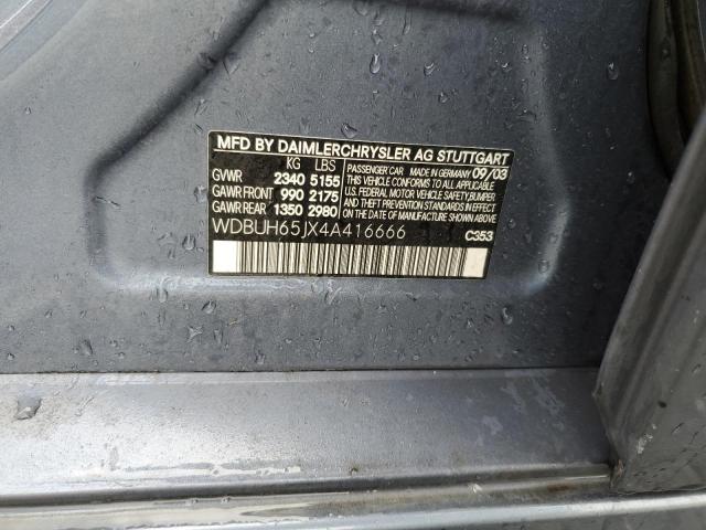 2004 Mercedes-Benz E 320 VIN: WDBUH65JX4A416666 Lot: 53889974