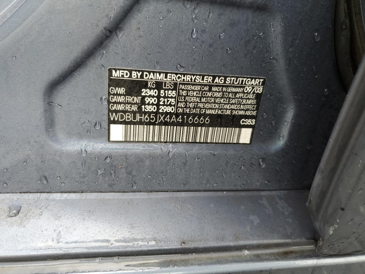 WDBUH65JX4A416666 2004 Mercedes-Benz E 320