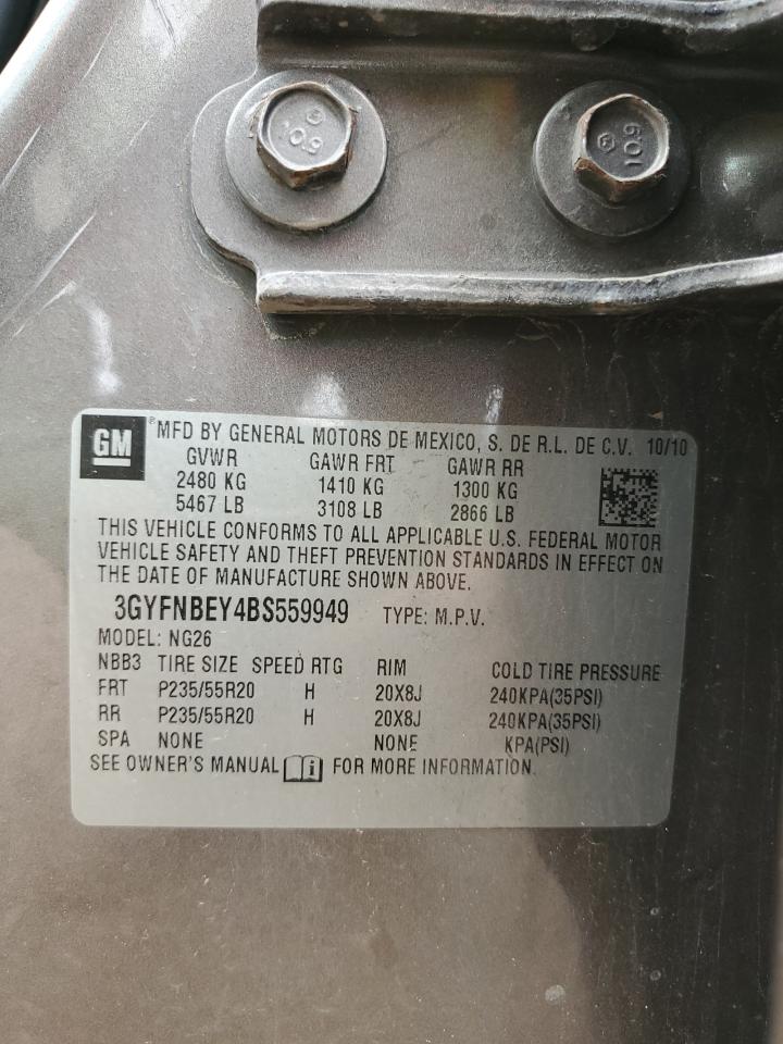 3GYFNBEY4BS559949 2011 Cadillac Srx Performance Collection