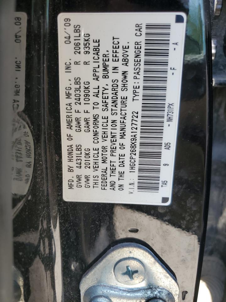 1HGCP268X9A127722 2009 Honda Accord Exl