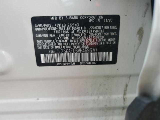 2021 Subaru Forester Premium VIN: JF2SKAFC5MH469670 Lot: 56203804