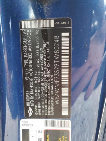 2009 Mini Cooper S VIN: WMWMF73529TW80248 Lot: 56349354
