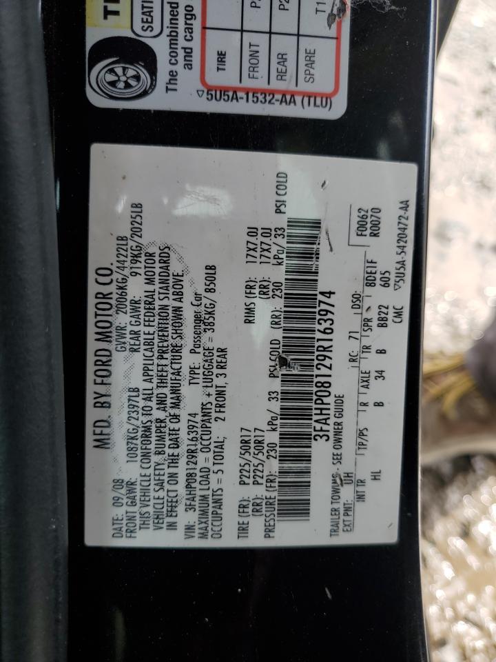 3FAHP08129R163974 2009 Ford Fusion Sel