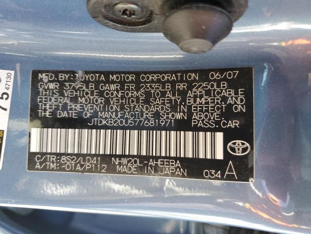 2007 Toyota Prius VIN: JTDKB20U577681971 Lot: 55030764