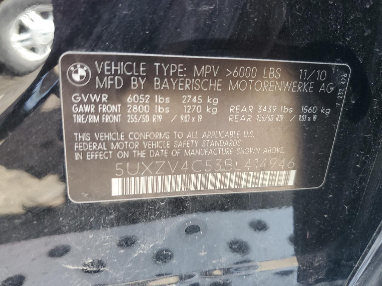 5UXZV4C53BL414946 2011 BMW X5 xDrive35I