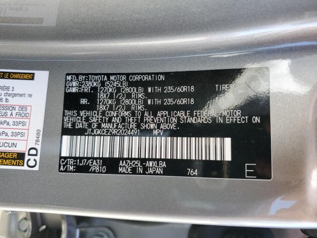 2024 Lexus Nx 350H Base VIN: JTJGKCEZ9R2024491 Lot: 54091064