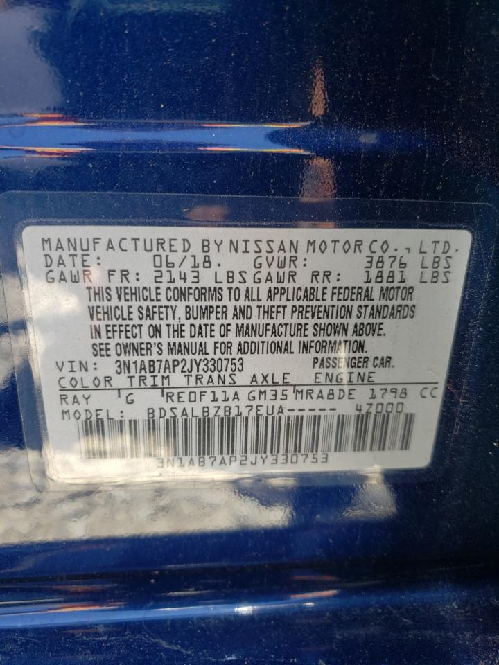 3N1AB7AP2JY330753 2018 Nissan Sentra S