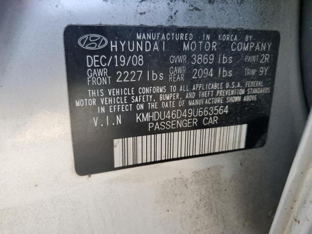 KMHDU46D49U663564 2009 Hyundai Elantra Gls