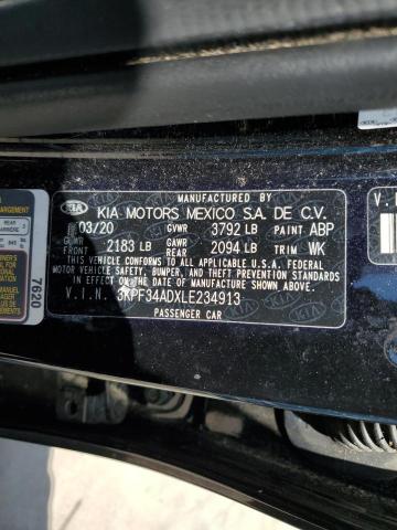 2020 Kia Forte Gt Line VIN: 3KPF34ADXLE234913 Lot: 55484664