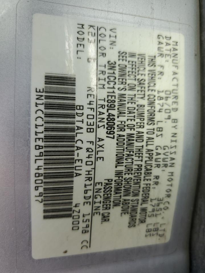 3N1CC11E89L480697 2009 Nissan Versa S