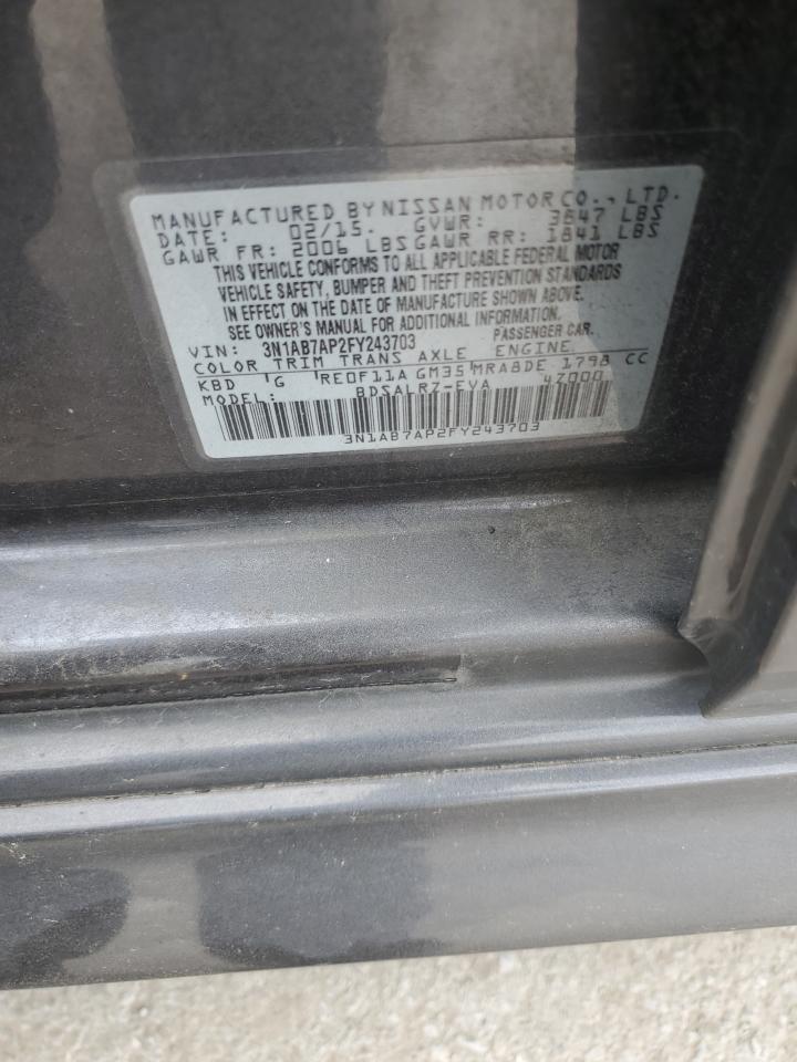 3N1AB7AP2FY243703 2015 Nissan Sentra S