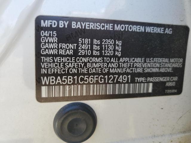 VIN WBA5B1C56FG127491 2015 BMW 5 Series, 535 I no.12