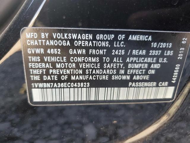 2014 Volkswagen Passat Se VIN: 1VWBN7A36EC043823 Lot: 55158394