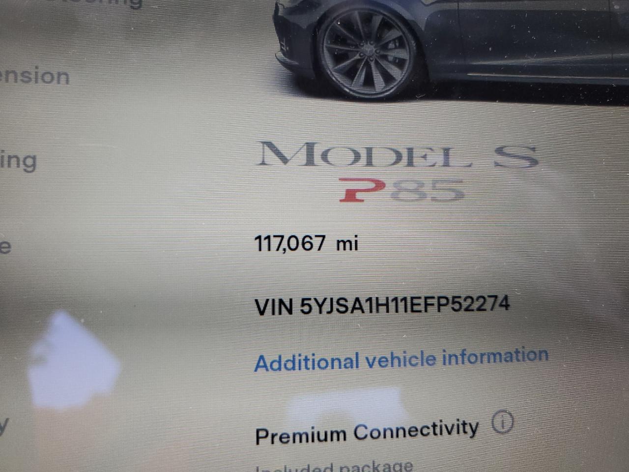 5YJSA1H11EFP52274 2014 Tesla Model S