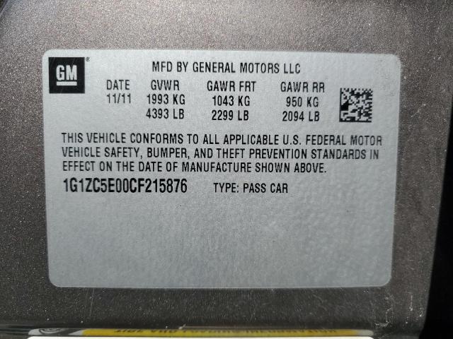 2012 Chevrolet Malibu 1Lt VIN: 1G1ZC5E00CF215876 Lot: 54396754