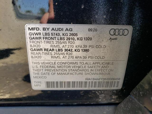 2021 Audi Sq5 Premium Plus VIN: WA1B4AFY3M2006458 Lot: 56155924