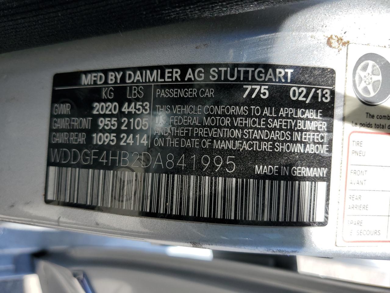 WDDGF4HB2DA841995 2013 Mercedes-Benz C 250