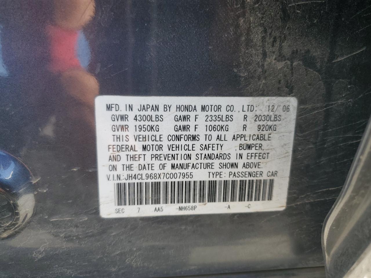 JH4CL968X7C007955 2007 Acura Tsx