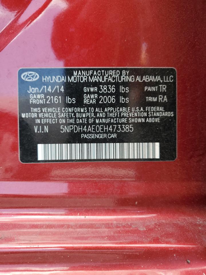 5NPDH4AE0EH473385 2014 Hyundai Elantra Se