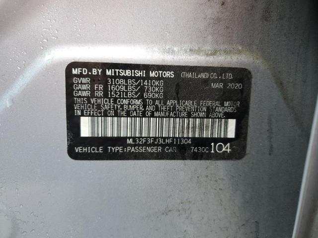 2020 Mitsubishi Mirage G4 Es VIN: ML32F3FJ3LHF11304 Lot: 54082634