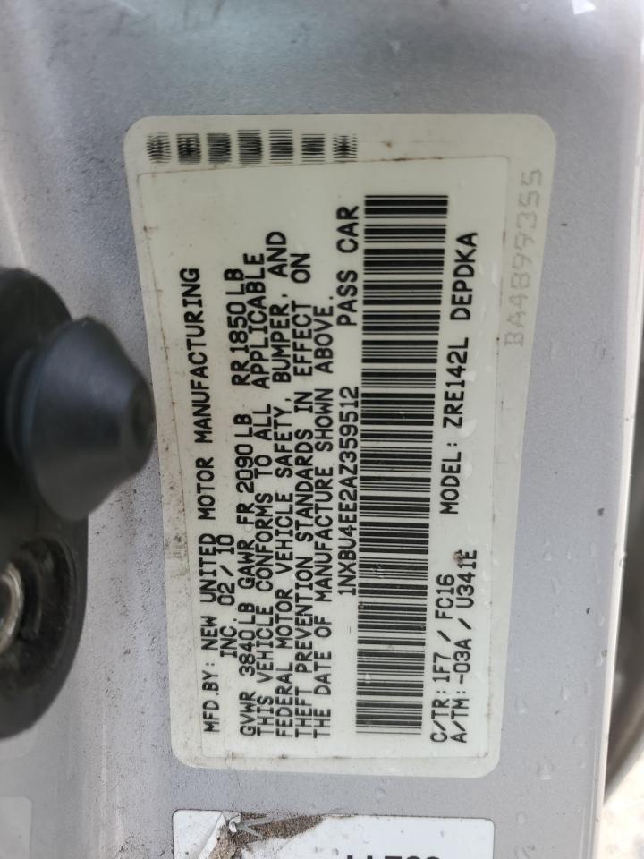 1NXBU4EE2AZ359512 2010 Toyota Corolla Base