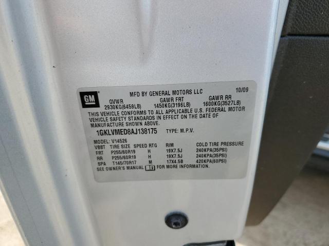 2010 GMC Acadia Slt-1 VIN: 1GKLVMED8AJ138175 Lot: 55410164