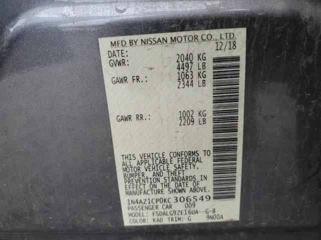 2019 Nissan Leaf S VIN: 1N4AZ1CP0KC306549 Lot: 55725354