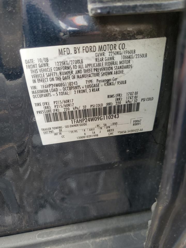 1FAHP24W09G110243 2009 Ford Taurus Sel