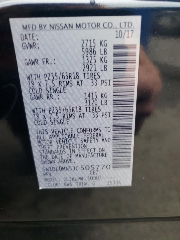 5N1DL0MN5JC505770 2018 Infiniti Qx60