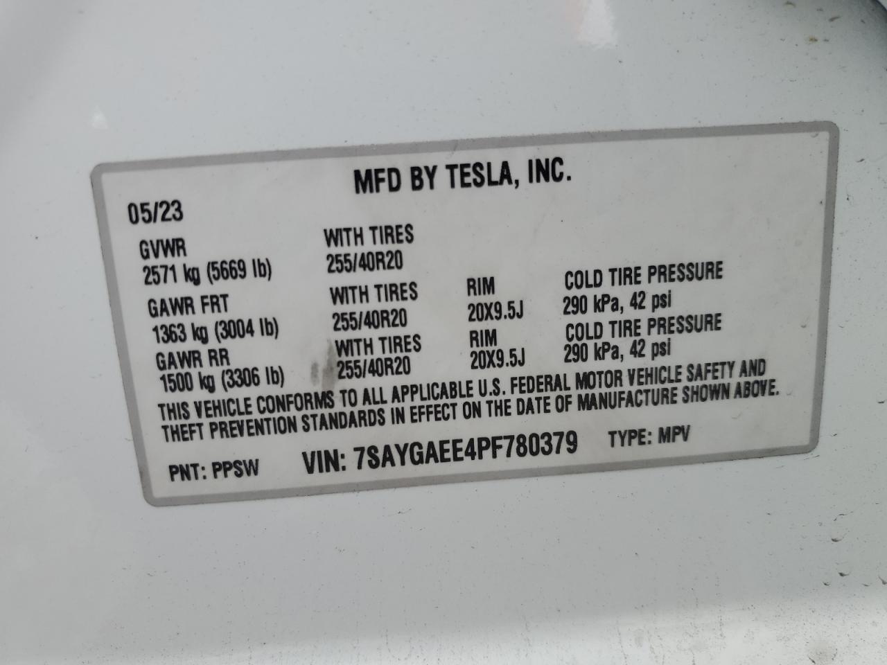 7SAYGAEE4PF780379 2023 Tesla Model Y