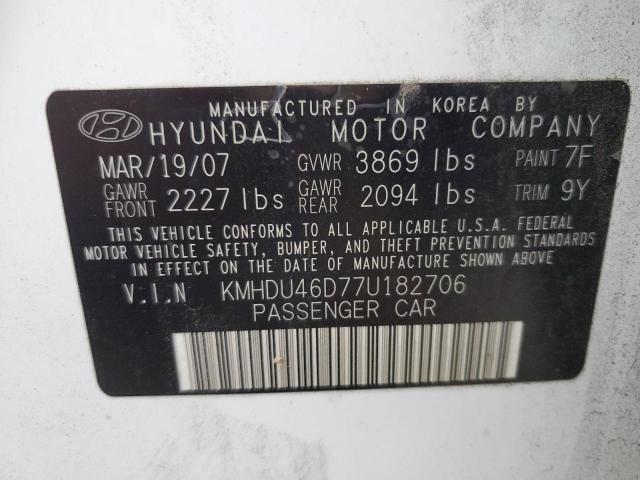 2007 Hyundai Elantra Gls VIN: KMHDU46D77U182706 Lot: 54138634