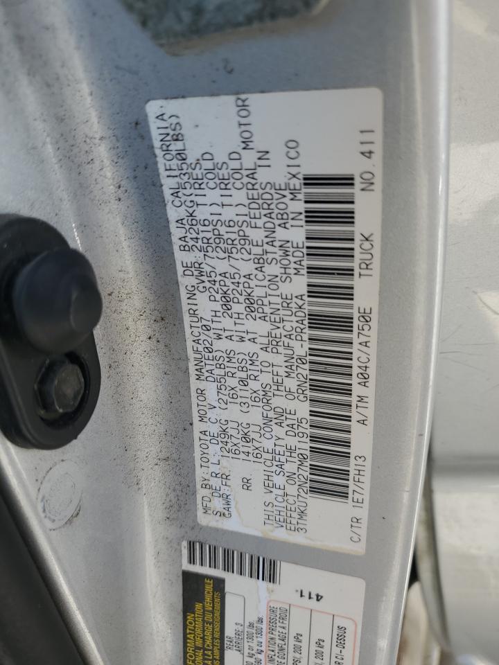 3TMKU72N27M011975 2007 Toyota Tacoma Double Cab Prerunner Long Bed