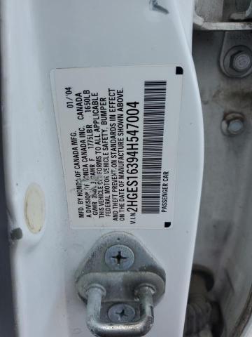 2004 Honda Civic Dx Vp VIN: 2HGES16394H547004 Lot: 55620194