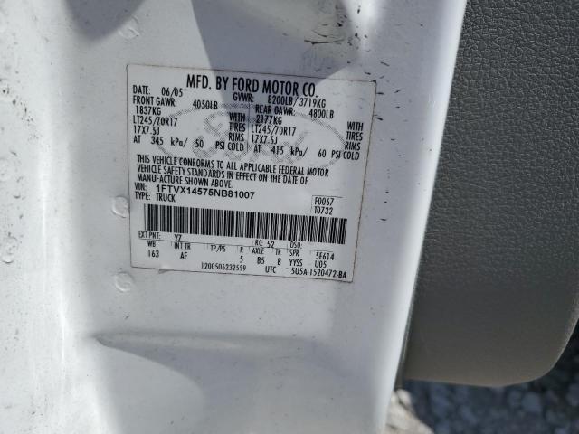 2005 Ford F150 VIN: 1FTVX14575NB81007 Lot: 56147114